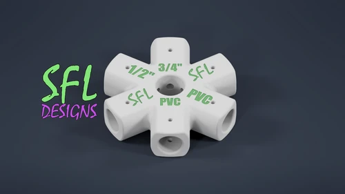 STL File - Mini Seed Pixel Tree Base 3/4" PVC to 1/2" PVC