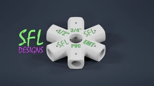 STL File - Mini Seed Pixel Tree Base 3/4" PVC to 1/2" EMT