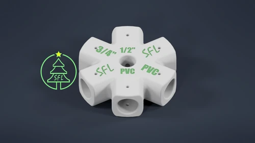 STL File - Mini Seed Pixel Tree Base 1/2" PVC to 3/4" PVC