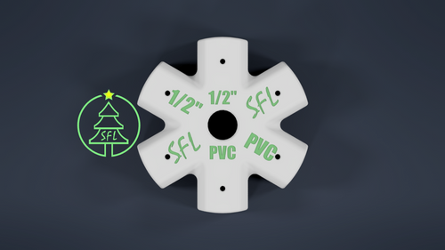 STL File - Mini Seed Pixel Tree Base 1/2" PVC to 1/2" PVC
