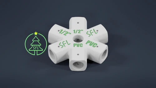 STL File - Mini Seed Pixel Tree Base 1/2" PVC to 1/2" PVC
