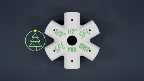 STL File - Mini Seed Pixel Tree Base 1/2" PVC to 1/2" EMT