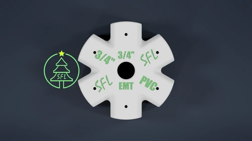 STL File - Mini Seed Pixel Tree Base 3/4" EMT to 3/4" PVC
