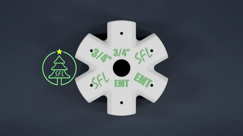 STL File - Mini Seed Pixel Tree Base 3/4" EMT to 3/4" EMT
