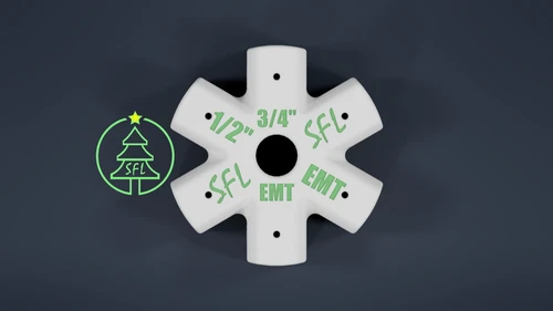 STL File - Mini Seed Pixel Tree Base 3/4" EMT to 1/2" EMT