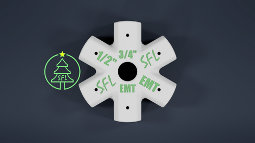 STL File - Mini Seed Pixel Tree Base 3/4" EMT to 1/2" EMT