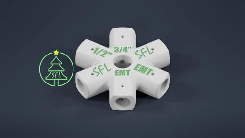 STL File - Mini Seed Pixel Tree Base 3/4" EMT to 1/2" EMT