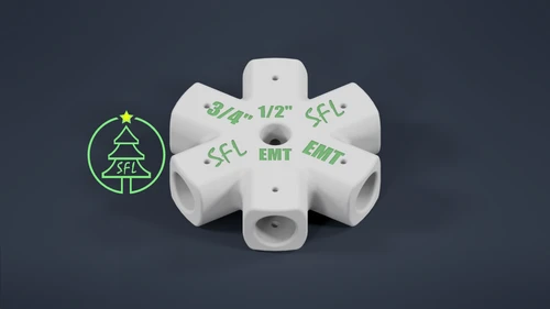 STL File - Mini Seed Pixel Tree Base 1/2" EMT to 3/4" EMT