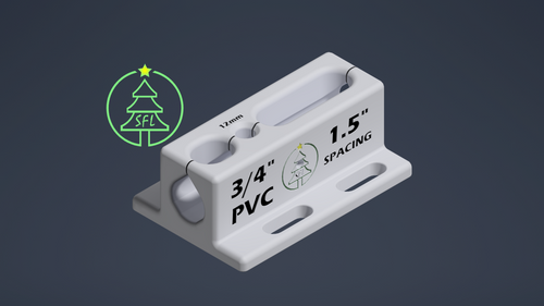 STL File - 3/4" Metric PVC Pixel Drilling Jig - 1.5" Spacing