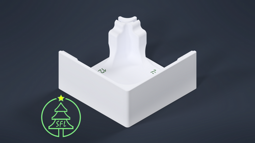 STL File - Painted Puck Track Angled Corner Bracket