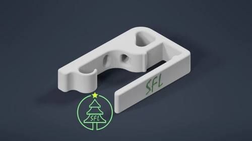 STL File - Icicle Slip Fit Gutter Clip With Cable Hook
