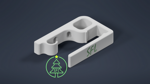 STL File - Icicle Slip Fit Gutter Clip With Cable Hook