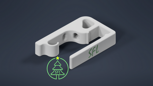 STL File - Icicle Slip Fit Gutter Clip With Cable Hook