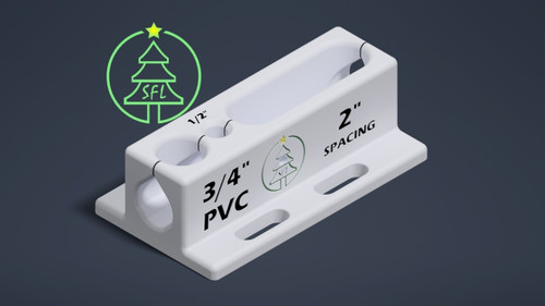 STL File - 3/4" Standard PVC Pixel Drilling Jig - 2" Spacing