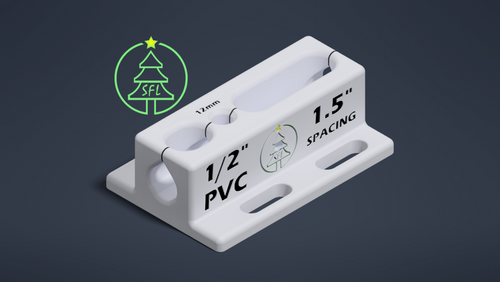 STL File - 1/2" Metric PVC Pixel Drilling Jig - 1.5" Spacing