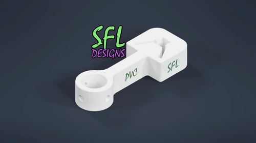 STL File - 1/2" PVC Pipe (Closed) to U-Post Mount