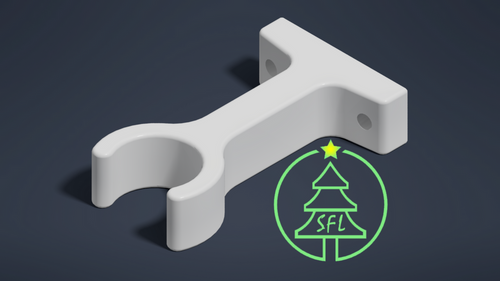 STL File - Standard Wall Mount Clip 1/2" PVC