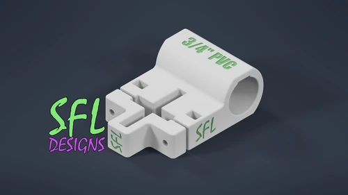 STL File - T-Post to Horizontal 3/4" PVC Pipe Bracket