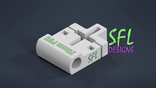 STL File - T-Post to Horizontal 20mm PVC Pipe Bracket