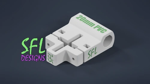 STL File - T-Post to Horizontal 20mm PVC Pipe Bracket