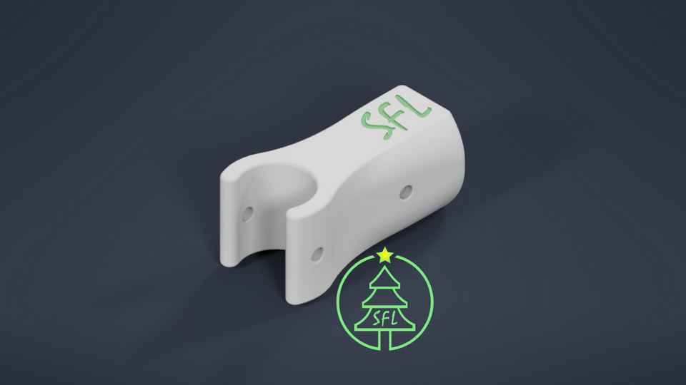 STL File - 1/2" PVC to 1/2" EMT Perpendicular Pipe Mount