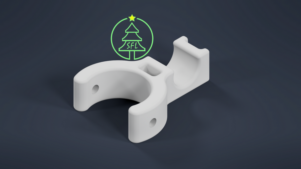 STL File - 3/4" EMT Perpendicular Pixel Pipe Clip