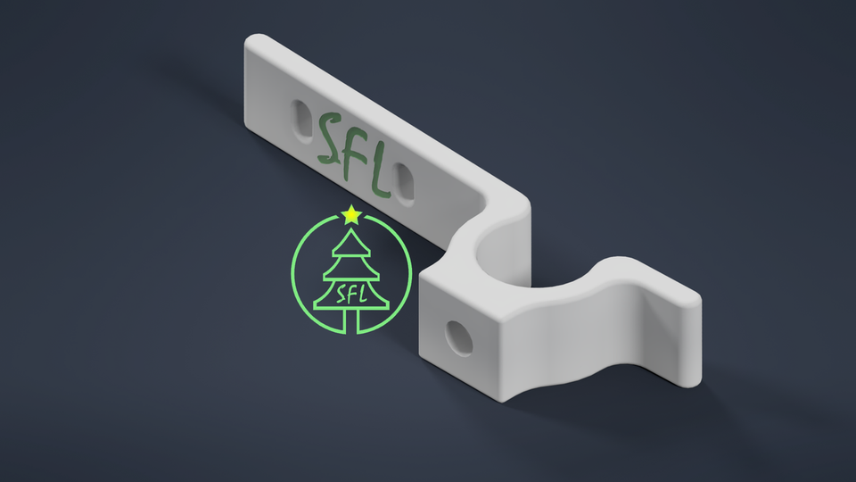 STL File - 25mm PVC Flush Mount Icicle Pipe Clip
