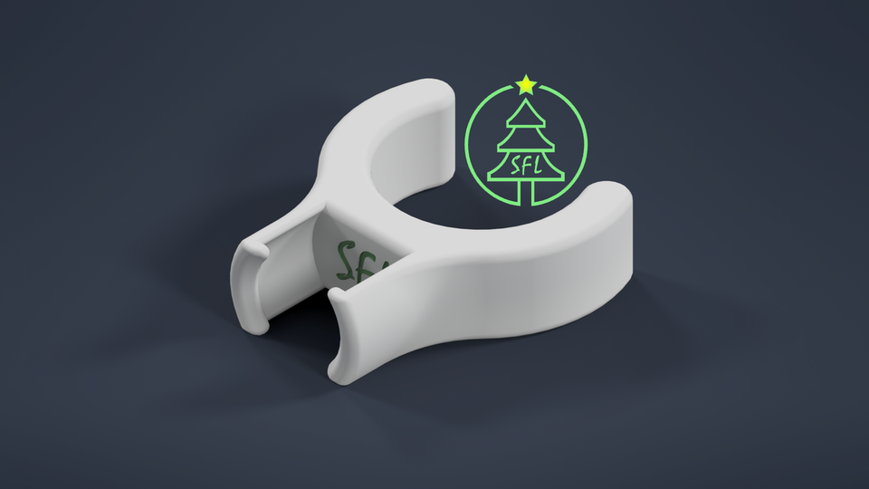 STL File - 20mm PVC Perpendicular GumDrop Pixel Pipe Clip