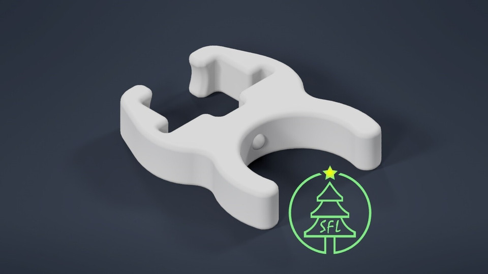 STL File - 1" PVC Square Pixel Pipe Clip