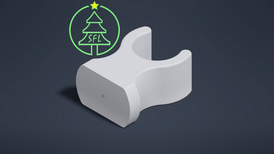 STL FILE - 3/4" PVC Magnetic Base Mount Clip