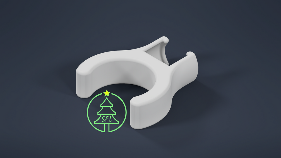 STL File - 1/2" PVC Perpendicular GumDrop Pixel Pipe Clip