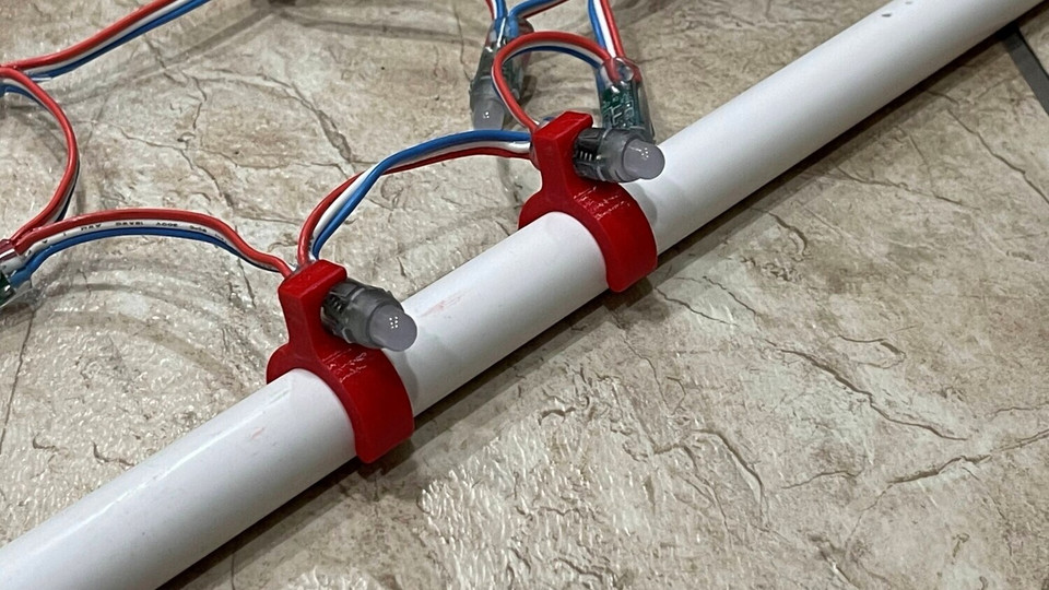 STL File - 1/2" PVC Perpendicular Pixel Pipe Clip