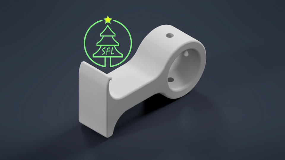 STL File - 1/2" PVC Pipe (Closed) to Vinyl Siding Bracket