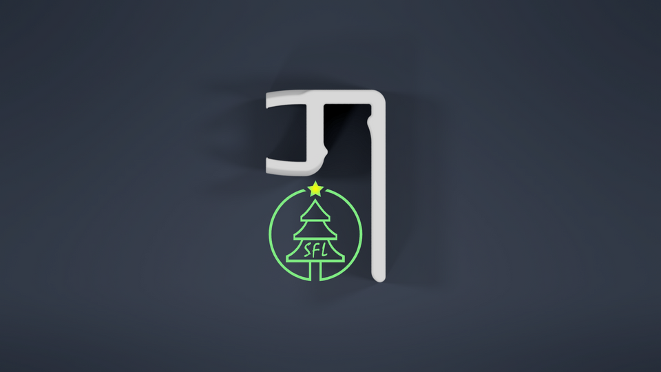 STL File - Pixa Bulb Slip Fit Gutter Clip - Front Mount