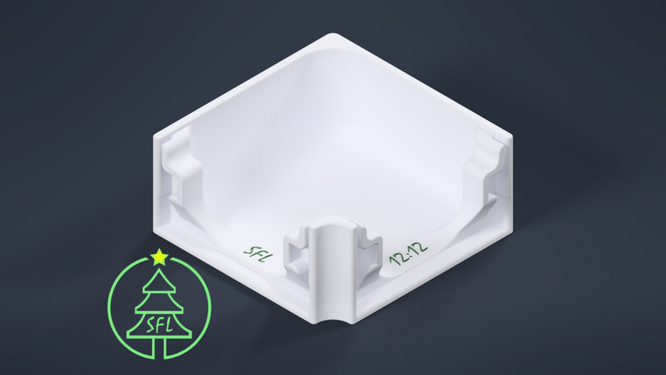 STL File - Painted Puck Track Angled Corner Bracket