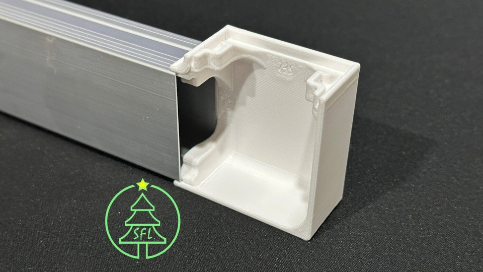 STL File - Painted Puck Track Angled Corner Bracket