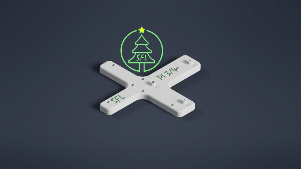 STL File - Indoor P5 Panel Quad Joiner with Raspberry Pi 3/4 Mount