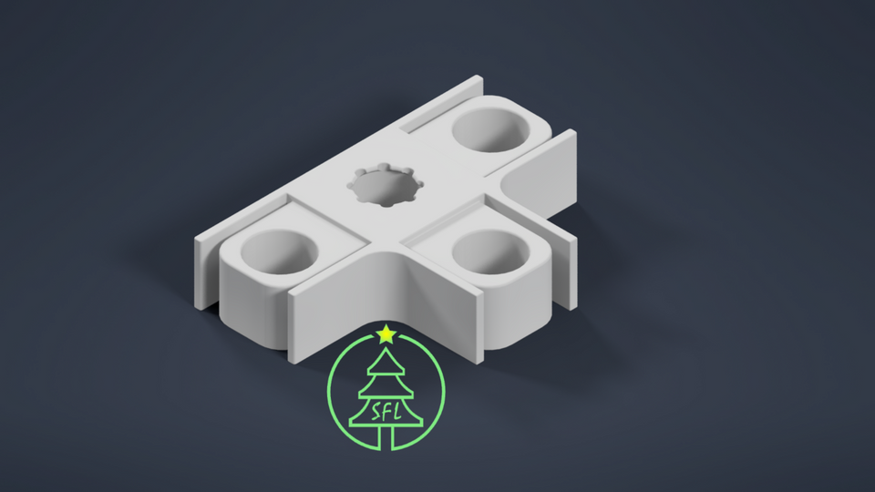 STL File - 1" Spacing Pixel Mounting Trim Tee Joiner