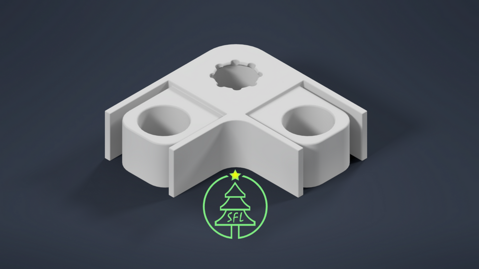 STL File - 1" Spacing Pixel Mounting Trim Corner Joiner
