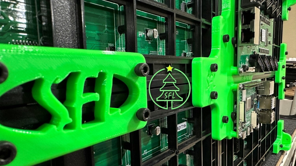 STL File - Outdoor P5 Quad Panel Raspberry Pi 3/4 Mount