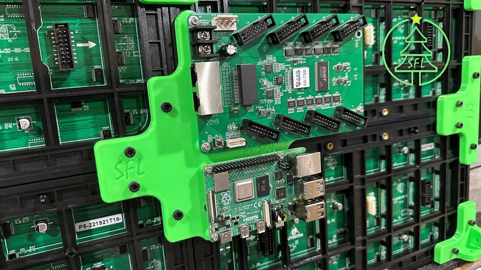 STL File - Outdoor P5 Quad Panel Raspberry Pi 3/4 Mount