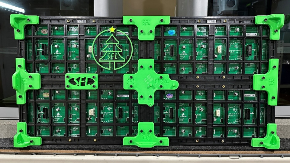 STL File - Outdoor P5 Quad Panel Colorlight 5A-75B / Raspberry Pi Mount