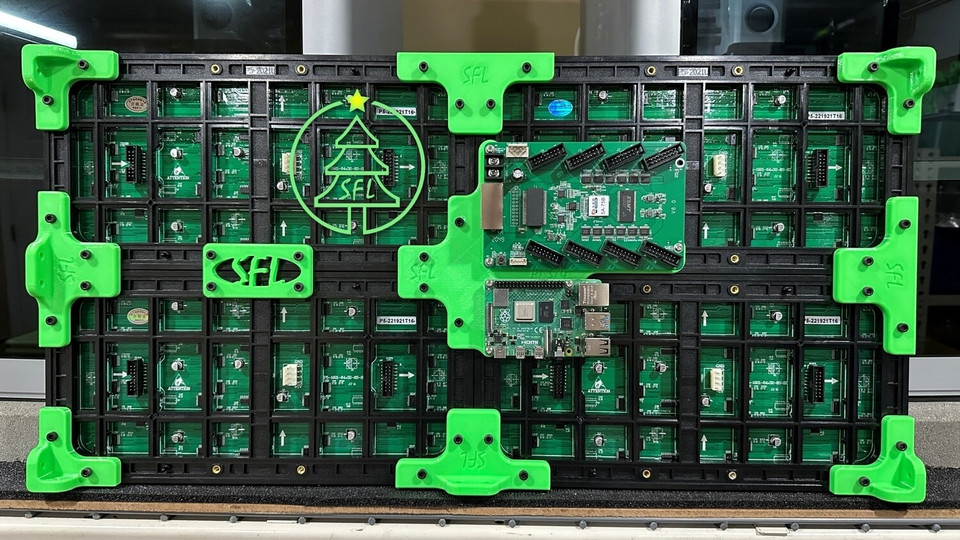 STL File - Outdoor P5 Quad Panel Colorlight 5A-75B / Raspberry Pi Mount