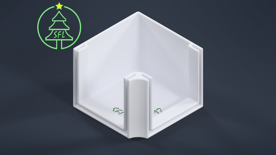 STL File - Bullet Track 12:12 Angled Corner Bracket