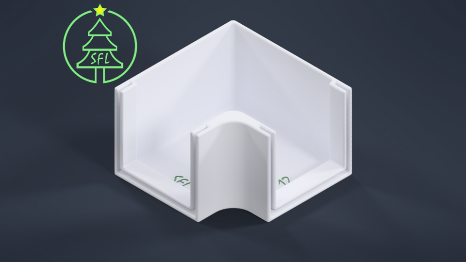 STL File - Bullet Track 12:12 Angled Corner Bracket