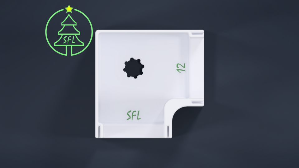 STL File - Bullet Track 12:12 Angled Corner Bracket