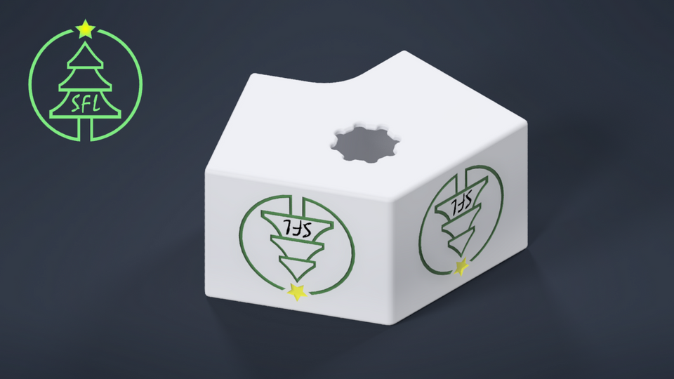 STL File - Permatrack Bottom Hole 7:12 Angled Corner Bracket