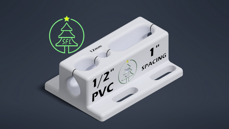 STL File - 1/2" Metric PVC Pixel Drilling Jig - 1" Spacing