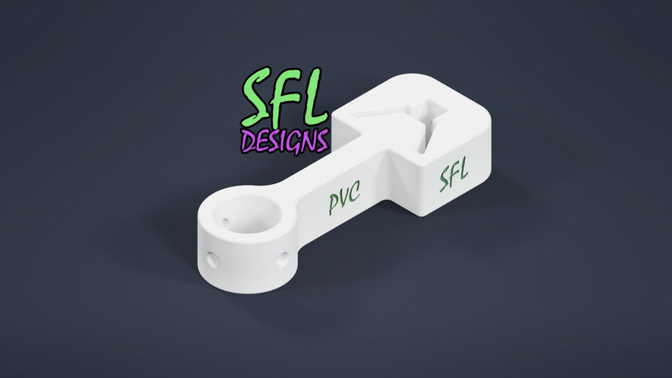 STL File - 3/4" PVC Pipe (Closed) to U-Post Mount