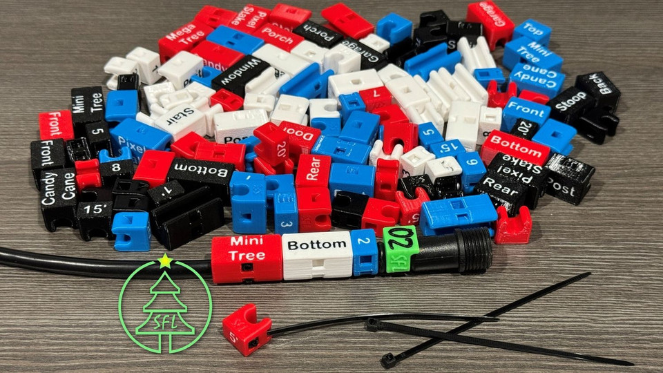 STL FILE - 6.25mm OD Pigtail Wire Labeling Clips​ - LOCATIONS